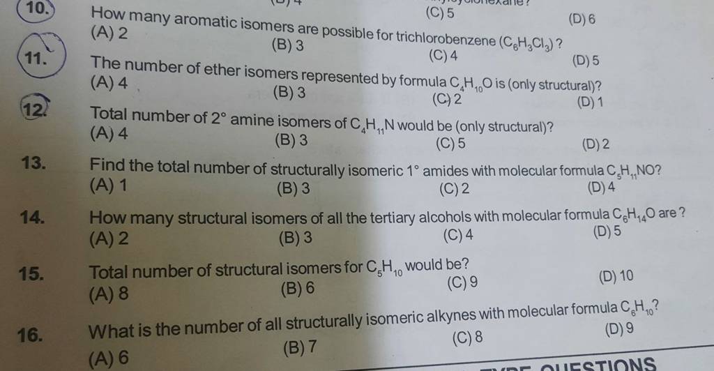 Total Number Of Structural Isomers For C H Would Be Filo