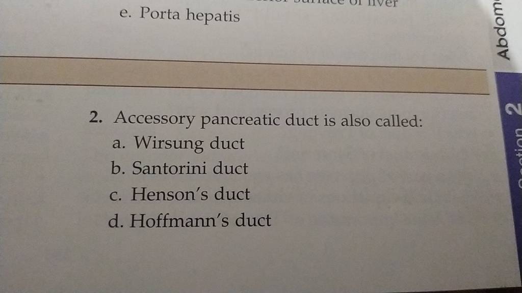 Accessory pancreatic duct is also called Filo
