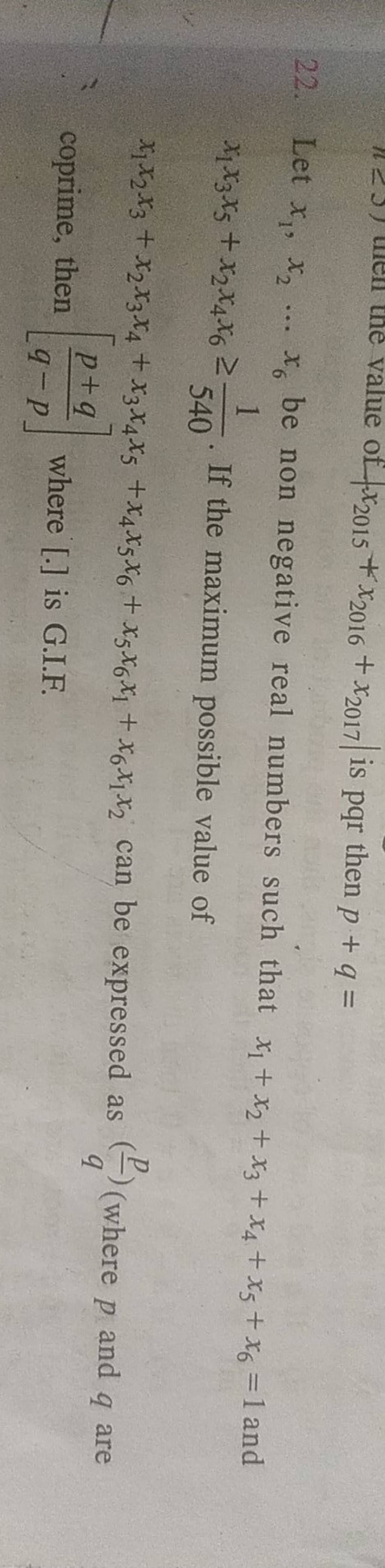 22 Let X1 x2 x6 Be Non Negative Real Numbers Such That X1 x2 x3 x4 22-let-x1-x2-x6-be-non-negative-real-numbers-such-that-x1-x2-x3-x4