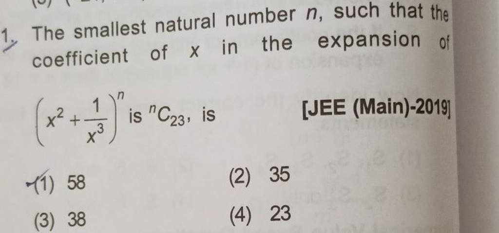 The Smallest Natural Number N Such That