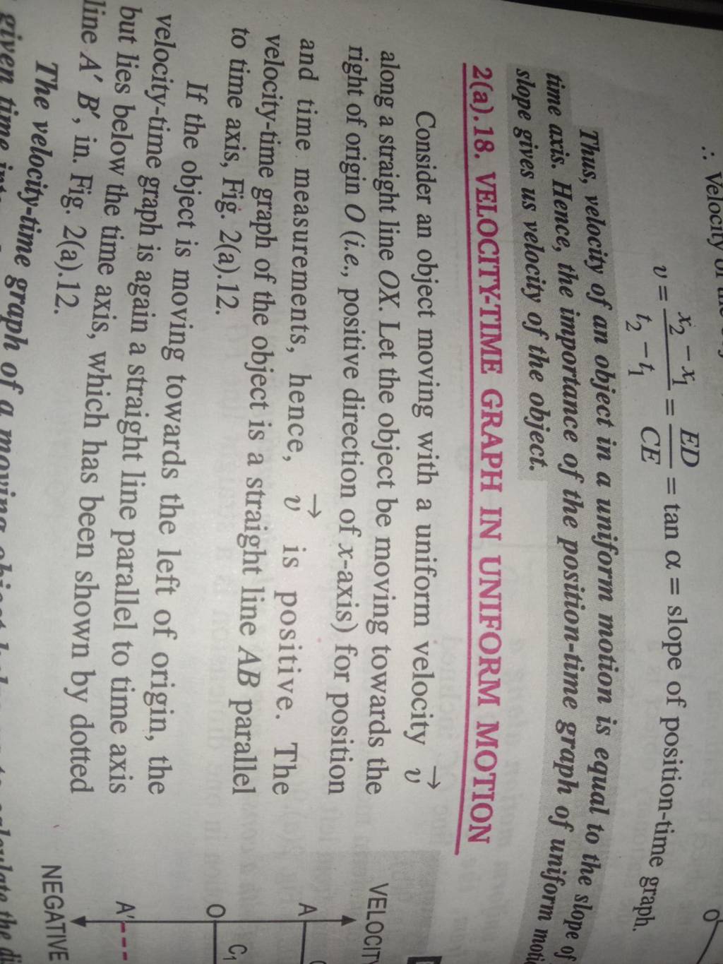 V T2 T1 X2 X1 Ceed Tan Slope Of Position Time Graph Thus Velocit