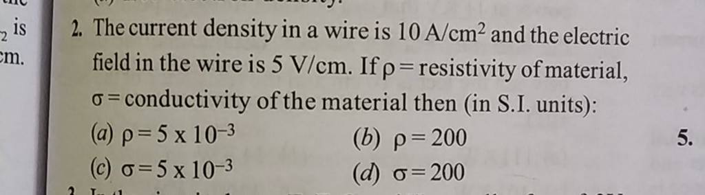 Answered: A wire has a current density of…