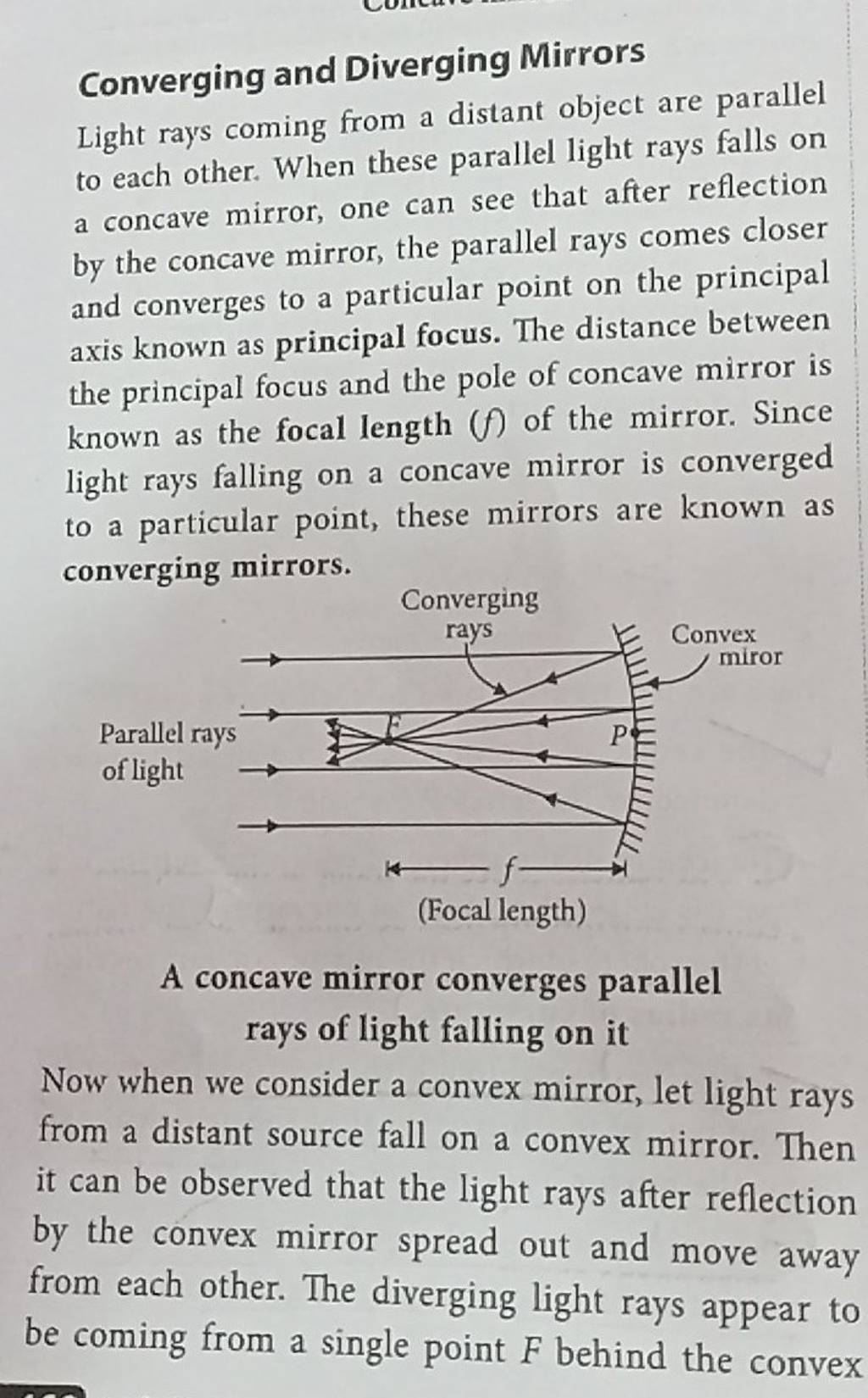 Converging and Diverging Mirrors Light rays coming from a distant object