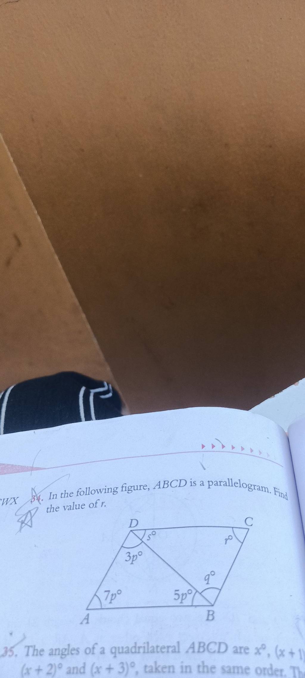 34-in-the-following-figure-abcd-is-a-parallelogram-find-the-value-of-r