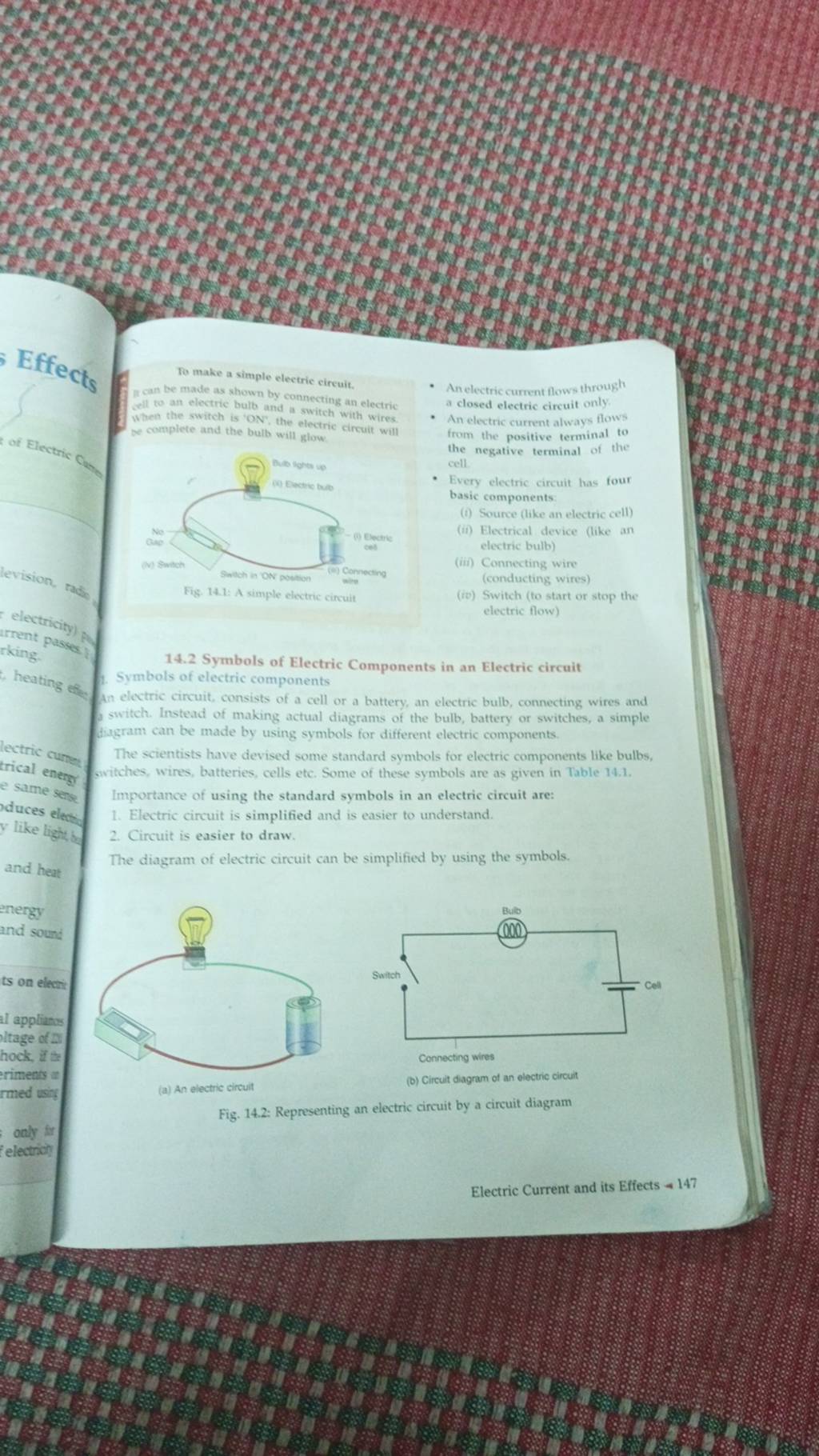write any four symbols of some electric circuit components class 7