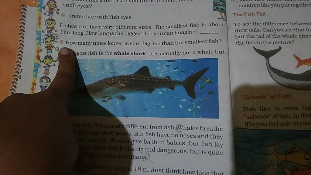 children like you put together Draw a face with fish eyes (0.0) Fishes c..