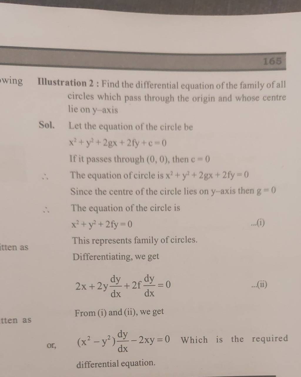 Illustration 2 : Find the differential equation of the family of all circ..