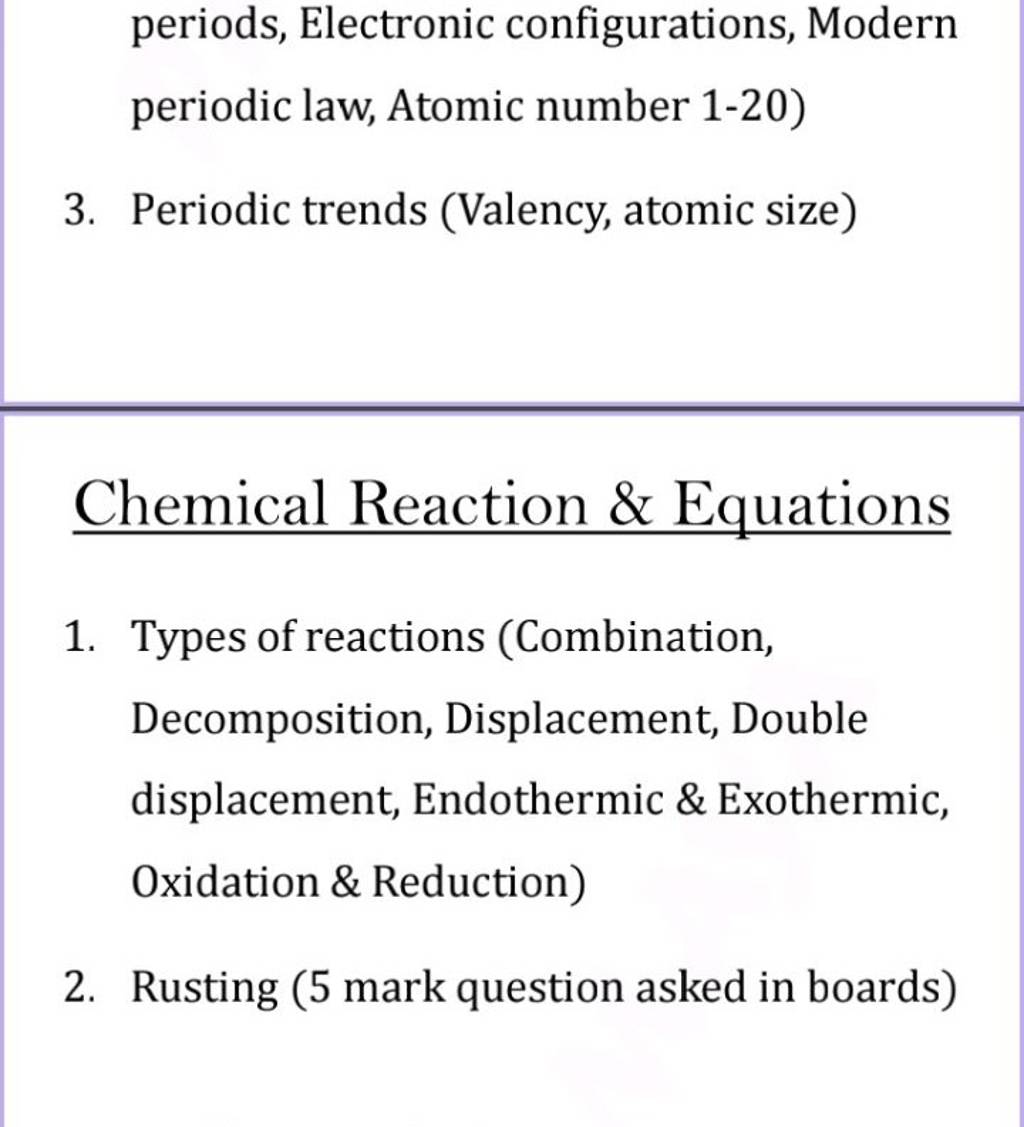 Periods, Electronic Configurations, Modern Periodic Law, Atomic Number 1-..