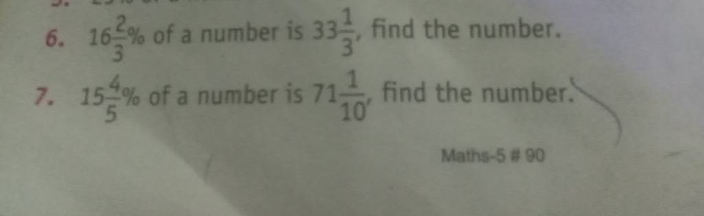 6-1632-of-a-number-is-3331-find-the-number-7-1554-of-a-number-is