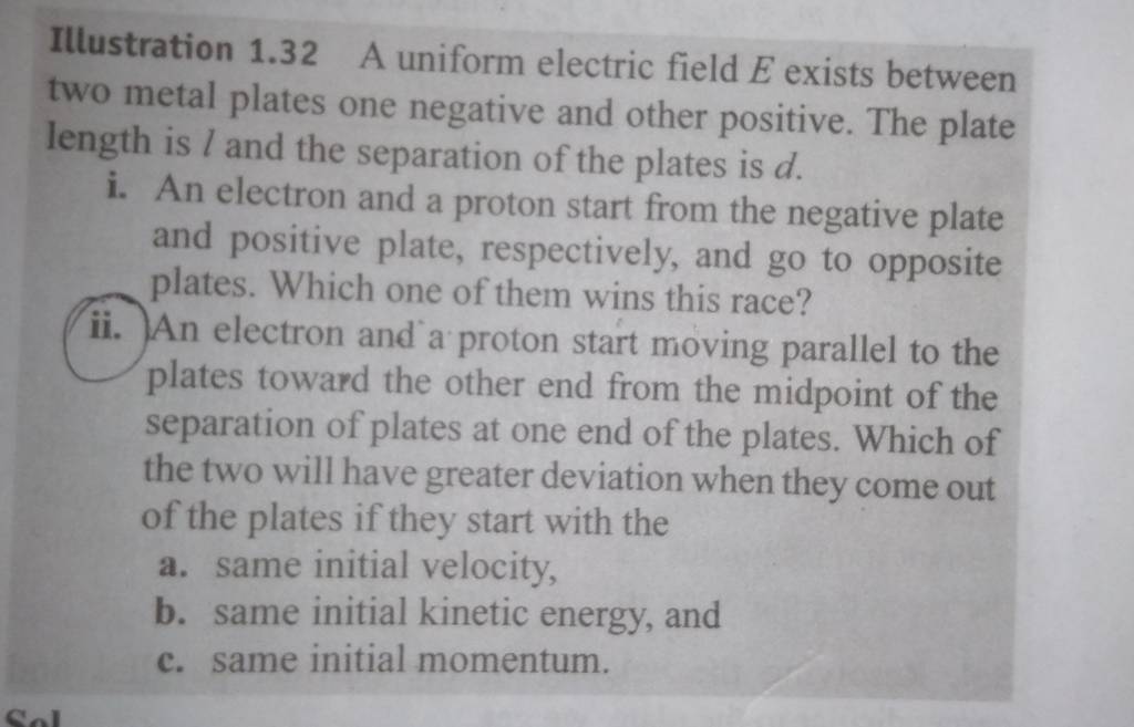 Illustration 1 32 A Uniform Electric Field E Exists Between Two Metal Pla illustration-1-32-a-uniform-electric-field-e-exists-between-two-metal-pla