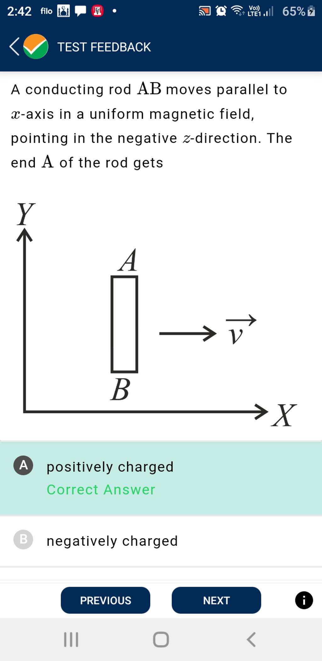 A conducting rod AB moves parallel to xaxis in a uniform field,..