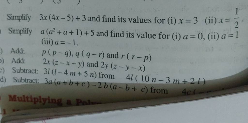 simplify-3x-4x-5-3-and-find-its-values-for-i-x-3-ii-x-21-simplify