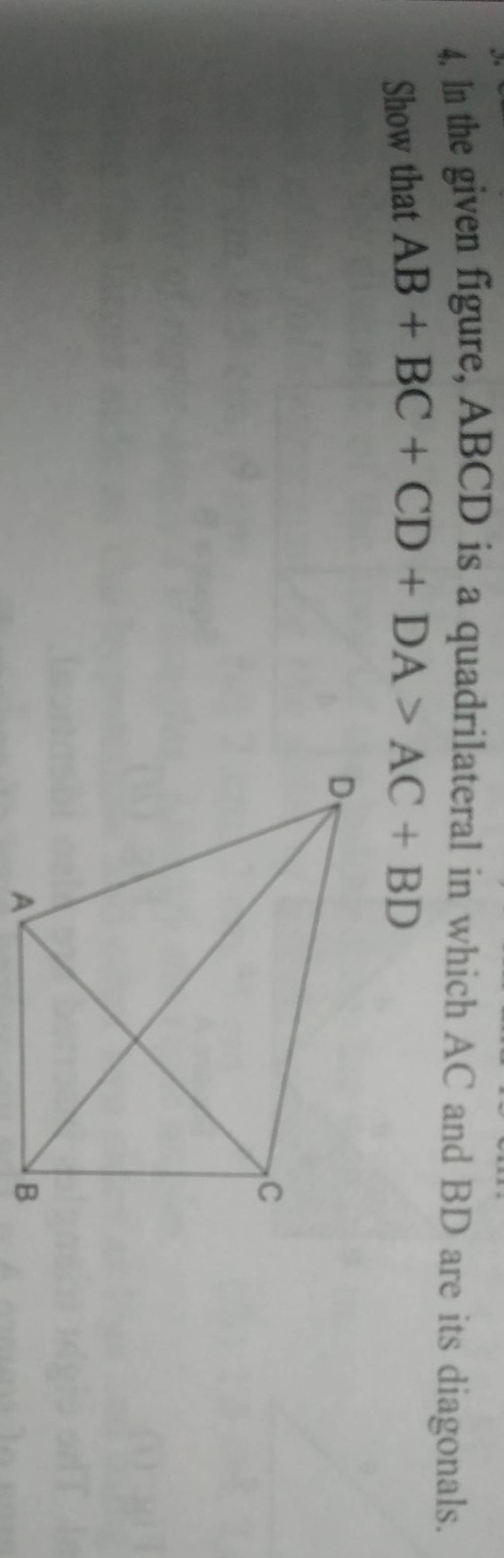 4 In The Given Figure Abcd Is A Quadrilateral In Which Ac And Bd Are It 6575