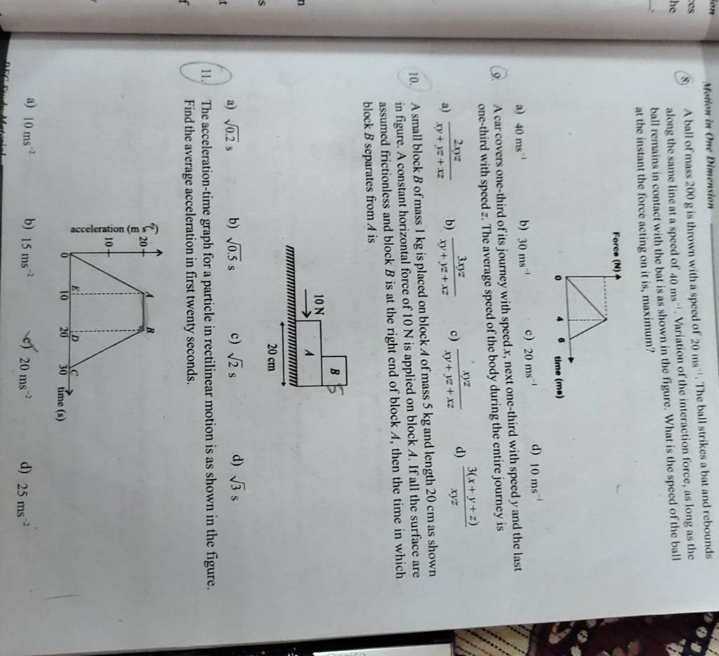 A small block B of mass 1 kg is placed on block A of mass 5 kg and length..