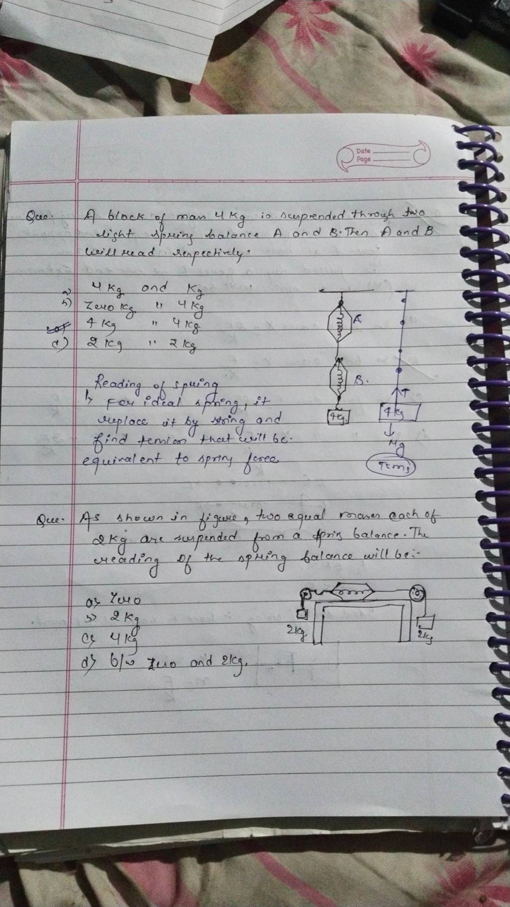 4kg-is-suspended-through-two-light-spring-balance-a-and-b-then-a-and-b-w