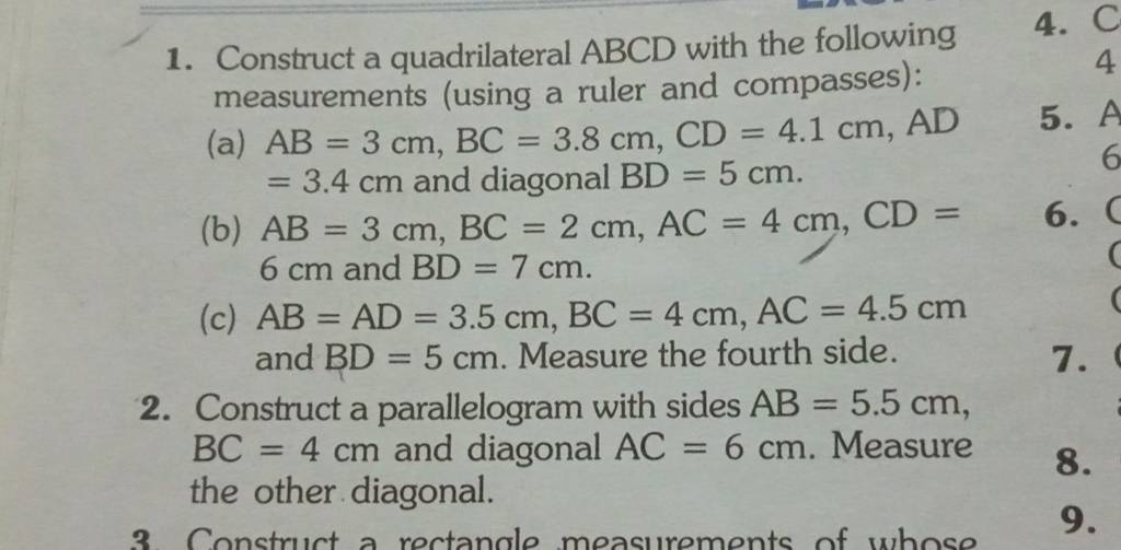 1 Construct A Quadrilateral ABCD With The Following Measurements using 1-construct-a-quadrilateral-abcd-with-the-following-measurements-using