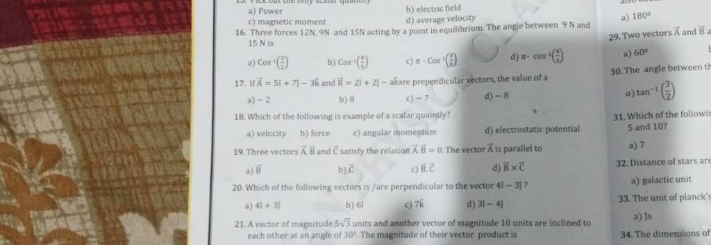 Which of the following vectors is /are perpendicular to the vector 4i^