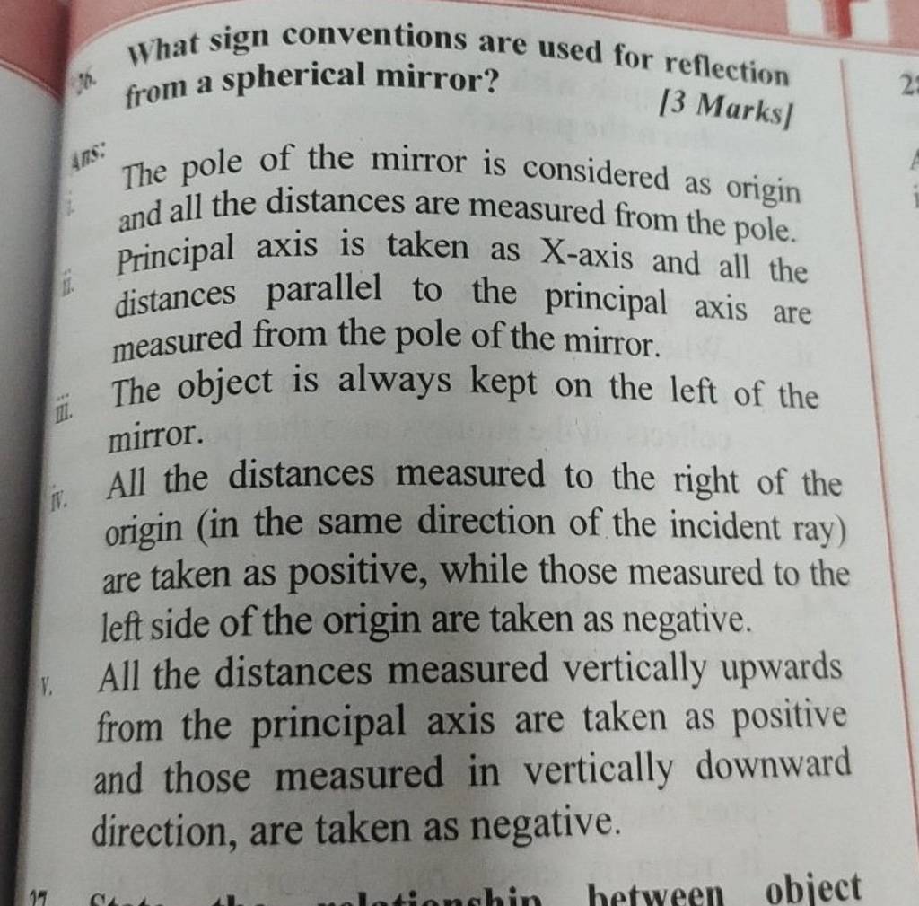 What sign conventions are used for reflection from a spherical mirror?..