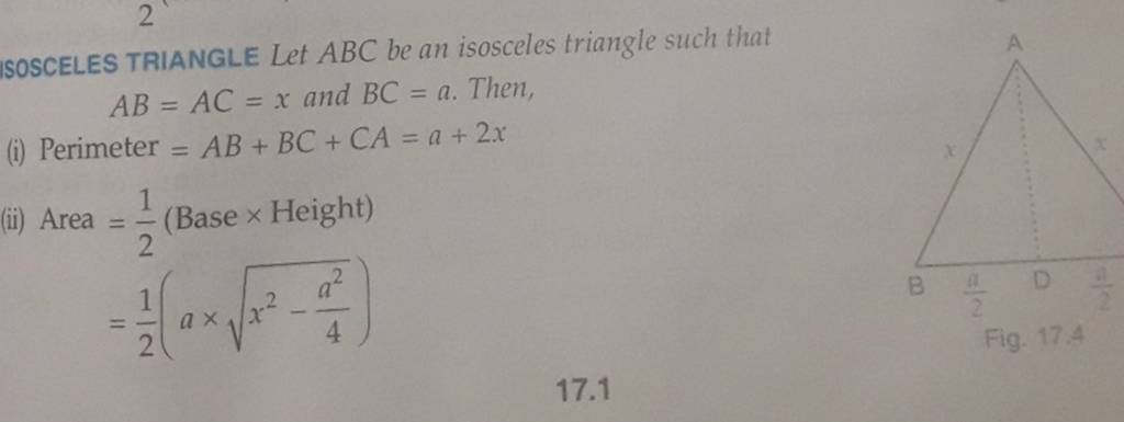 Isosceles Triangle Let Abc Be An Isosceles Triangle Such That Ab Ac X And