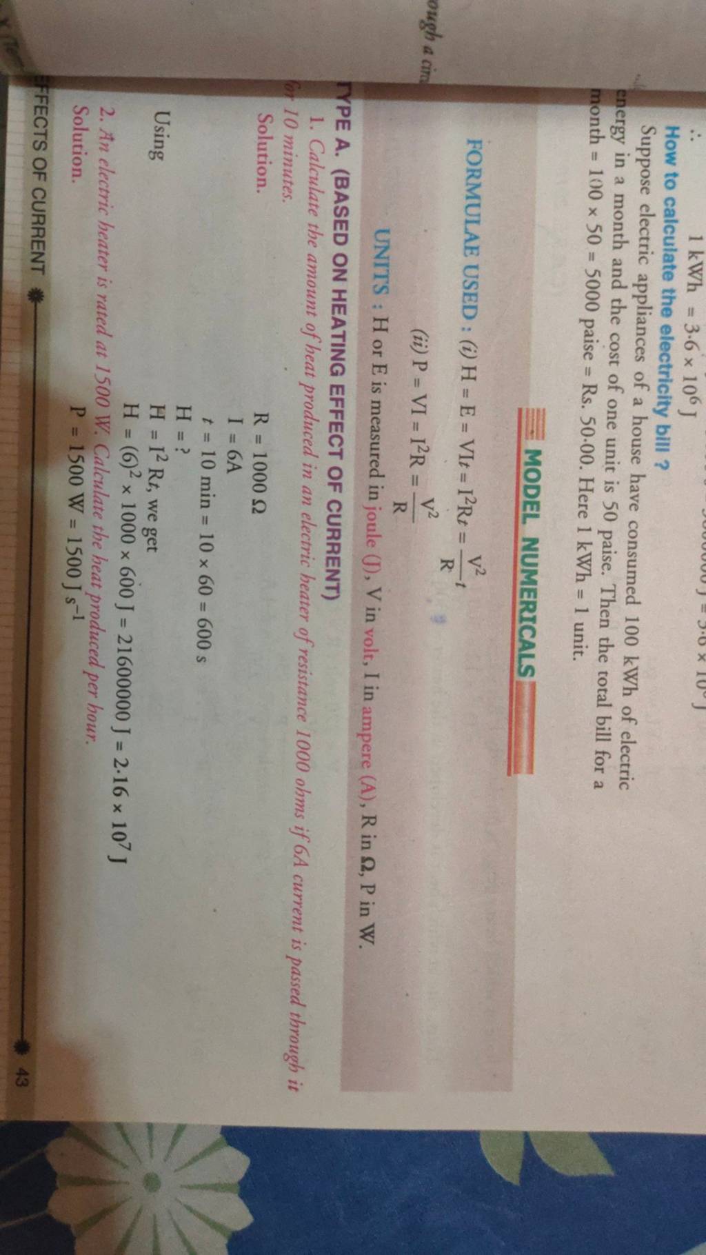 How to calculate the electricity bill ? Suppose electric appliances of a