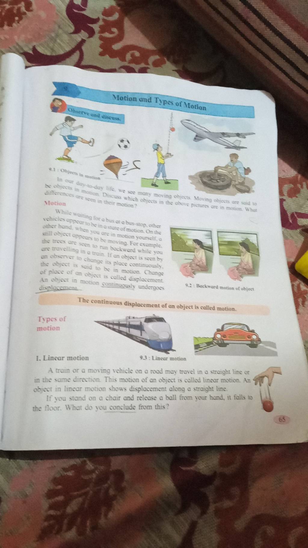Motion and Types of Motion Observe and discuss Types of motion 21: Object..