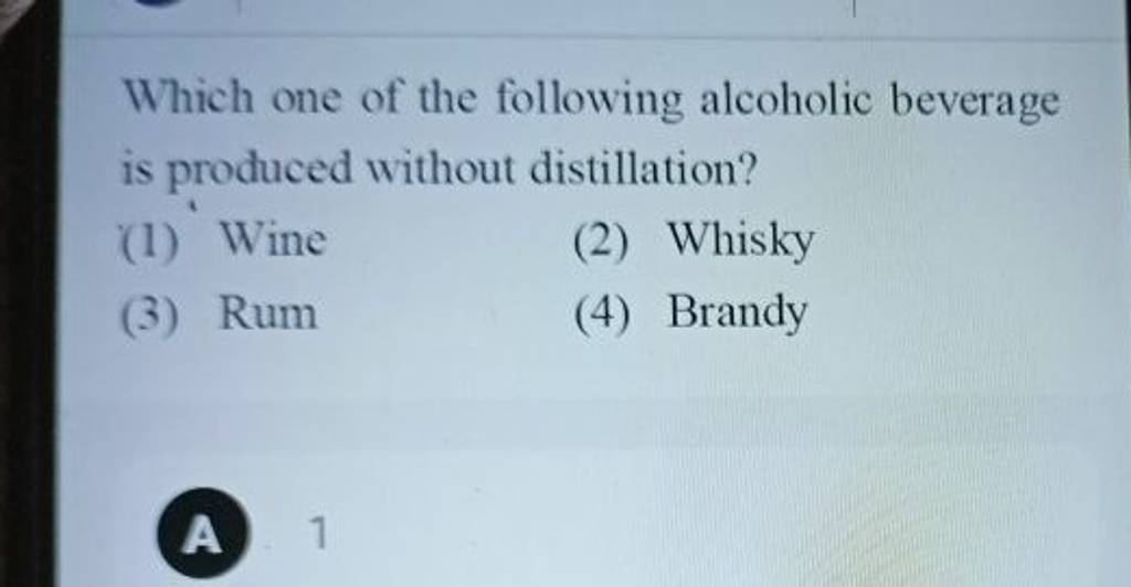 Which one of the following alcoholic beverage is produced without distill..