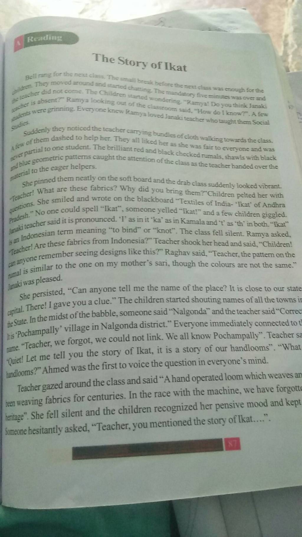 The Story of Ikat Bell rang for the next ciass, the reall break belore th..