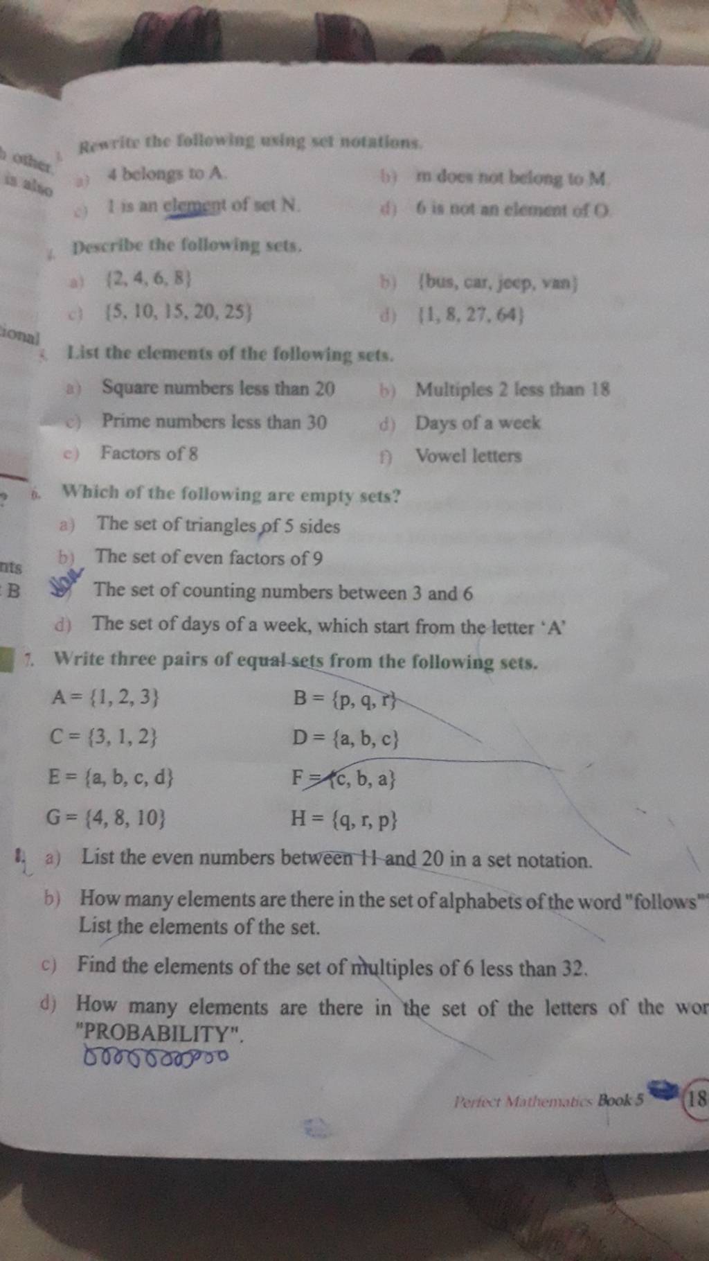 The set of counting numbers between 3 and 6 | Filo