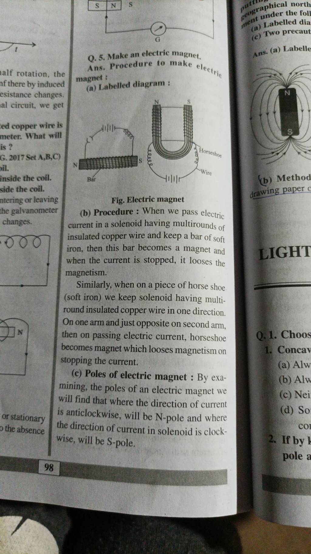 current in a solenoid having multirounds of insulated copper wire and kee..