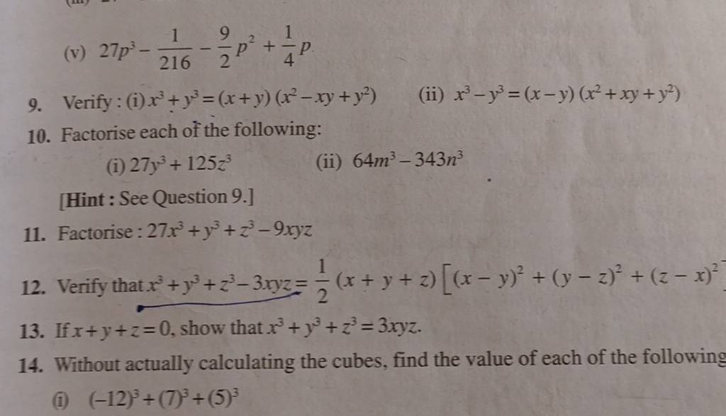 9-verify-i-x3-y3-x-y-x2-xy-y2-10-factorise-each-of-the-following