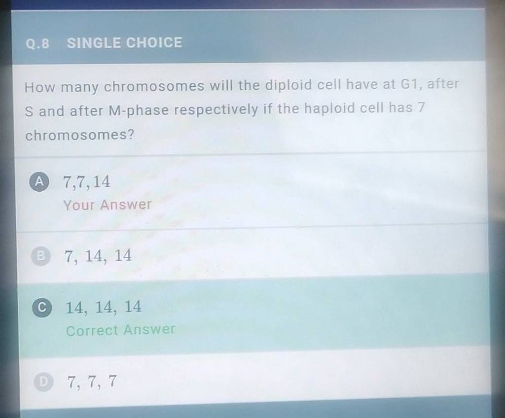 How many chromosomes will the diploid cell have at G1, after S and