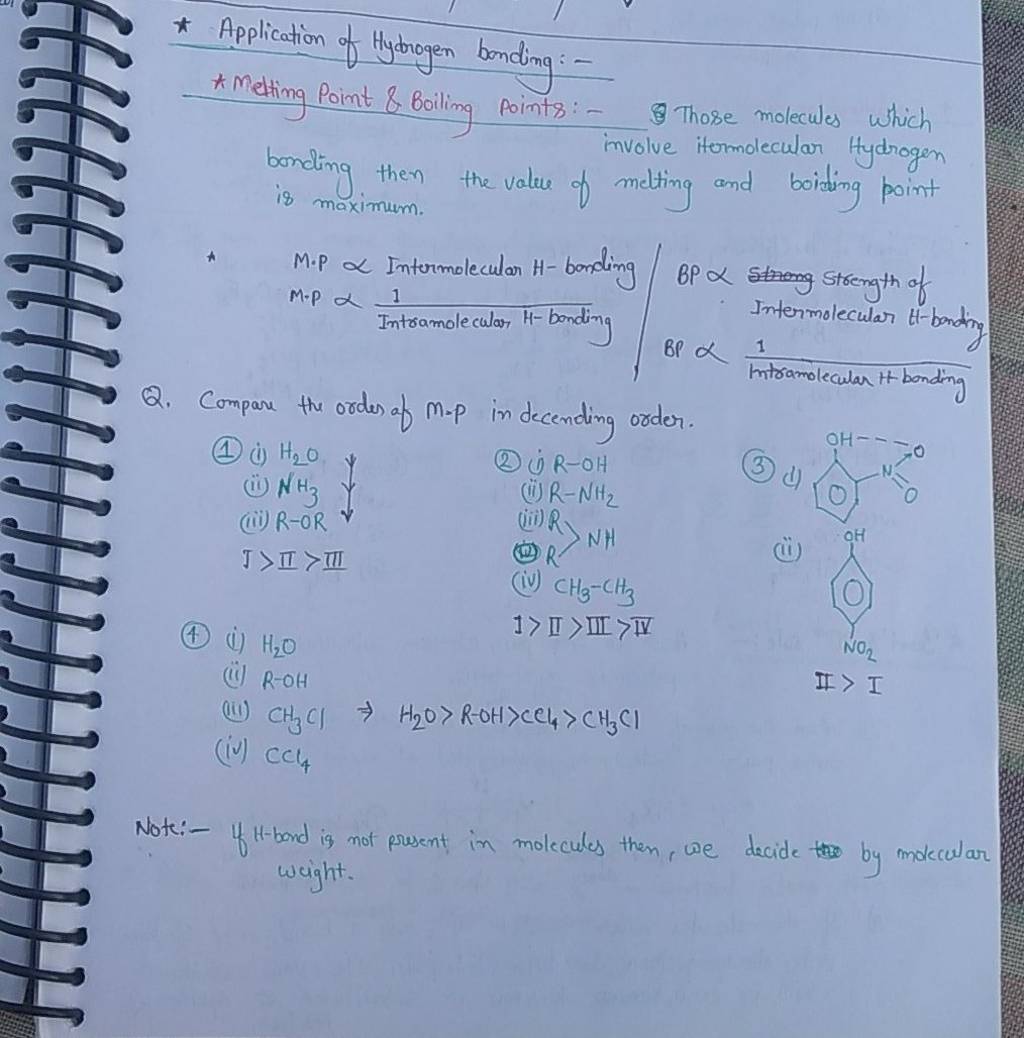 application-of-hydrogen-bonding-metting-point-boiling-points