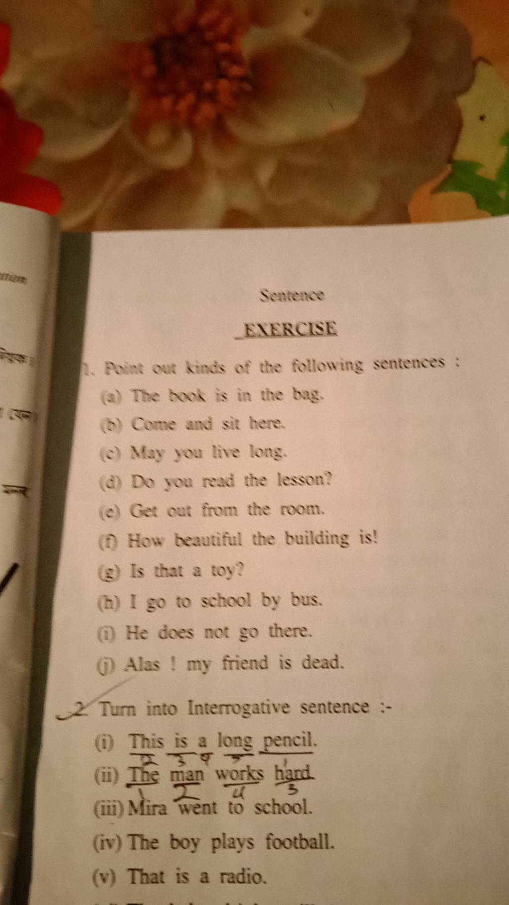 Alas I my friend is dead. 2. Turn into Interrogative sentence Filo