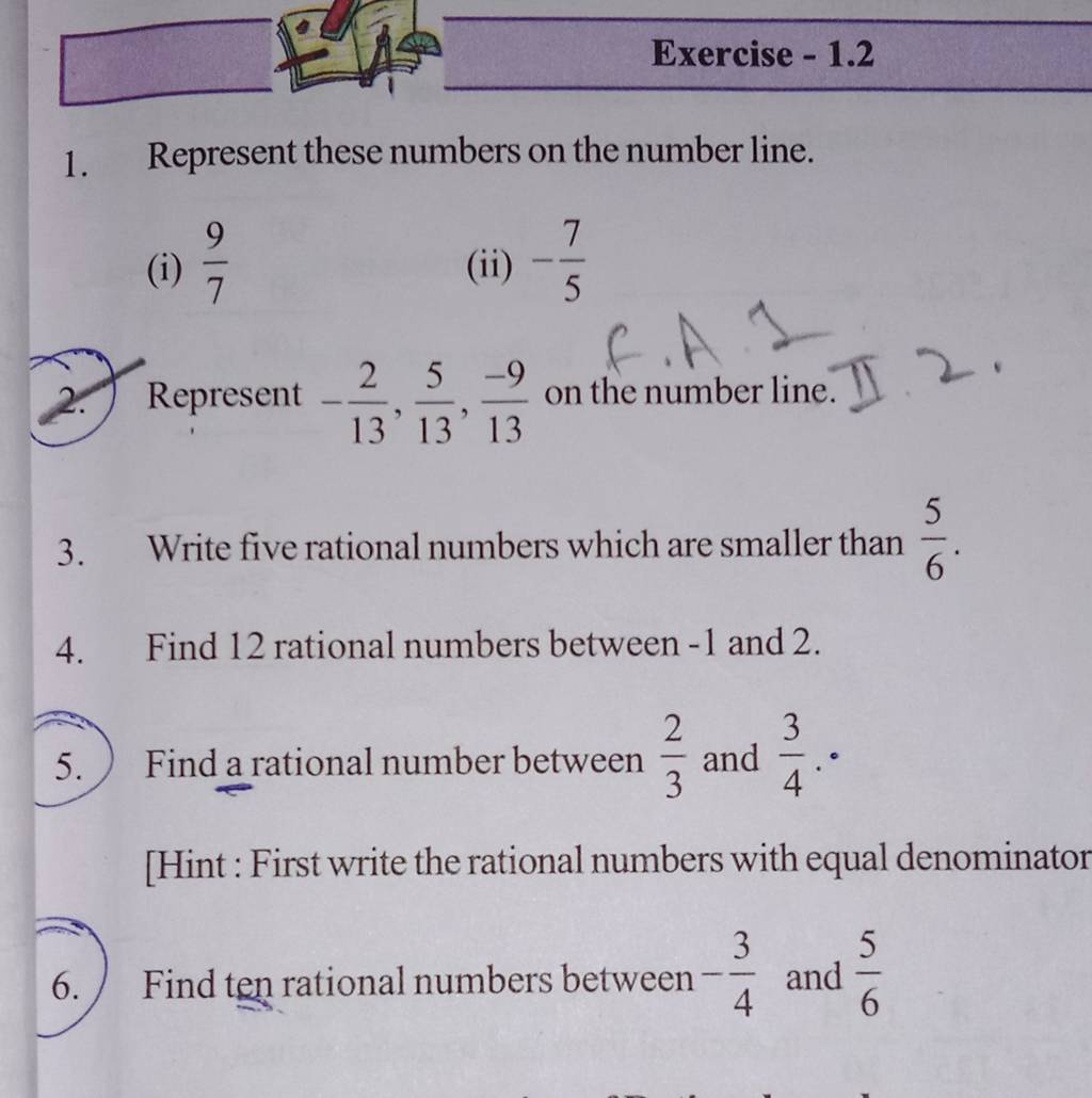 Exercise 1 2 1 Represent These Numbers On The Number Line i 79 ii exercise-1-2-1-represent-these-numbers-on-the-number-line-i-79-ii