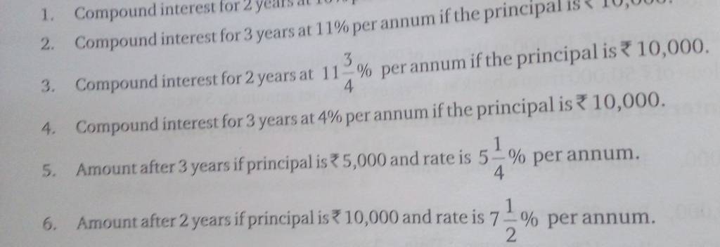 2. Compound interest for 3 years at 11% per annum if the principal is 