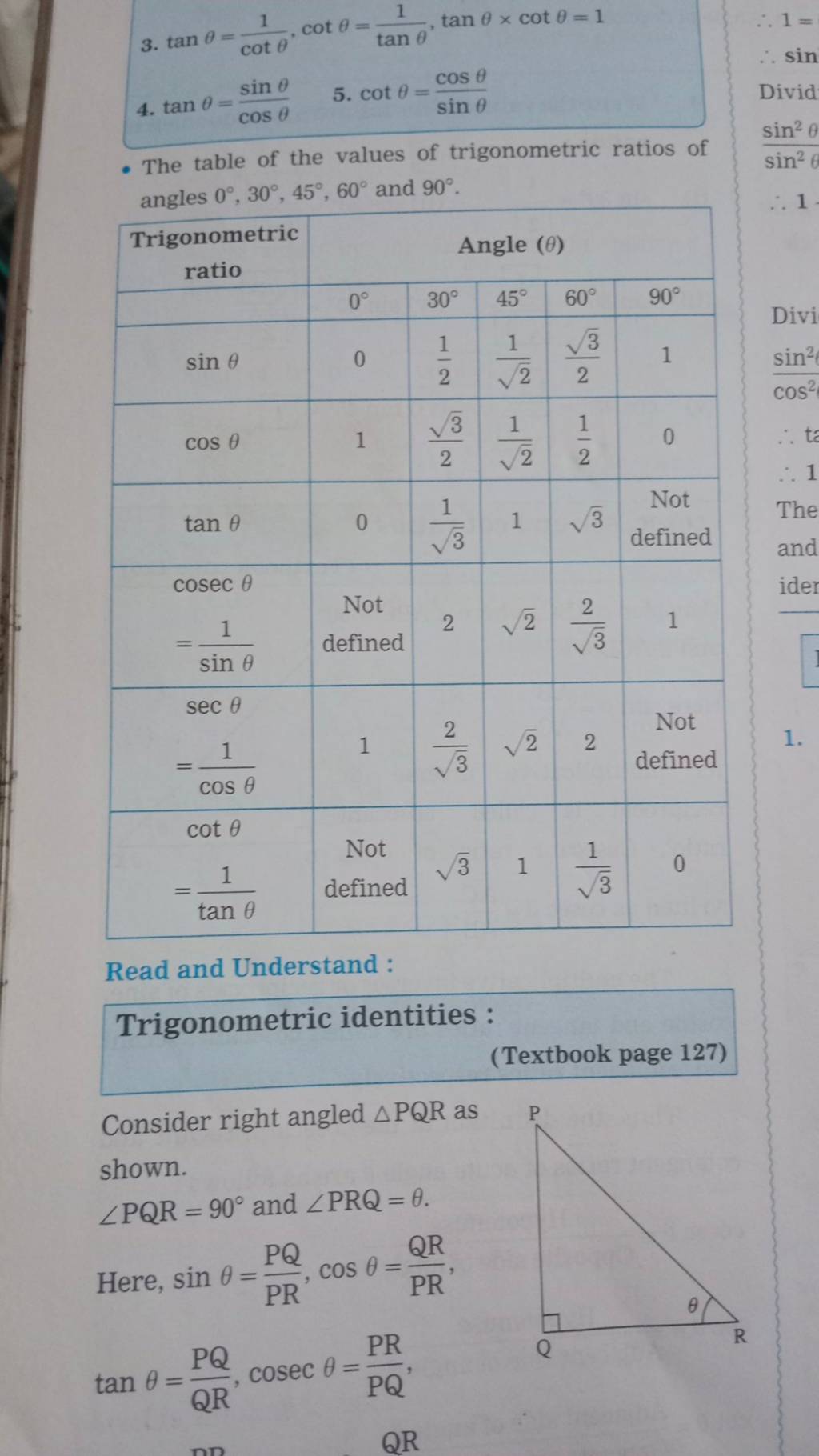 3. tanθ=cotθ1 ,cotθ=tanθ1 ,tanθ×cotθ=1 4. tanθ=cosθsinθ 5. cotθ=sinθcosθ..