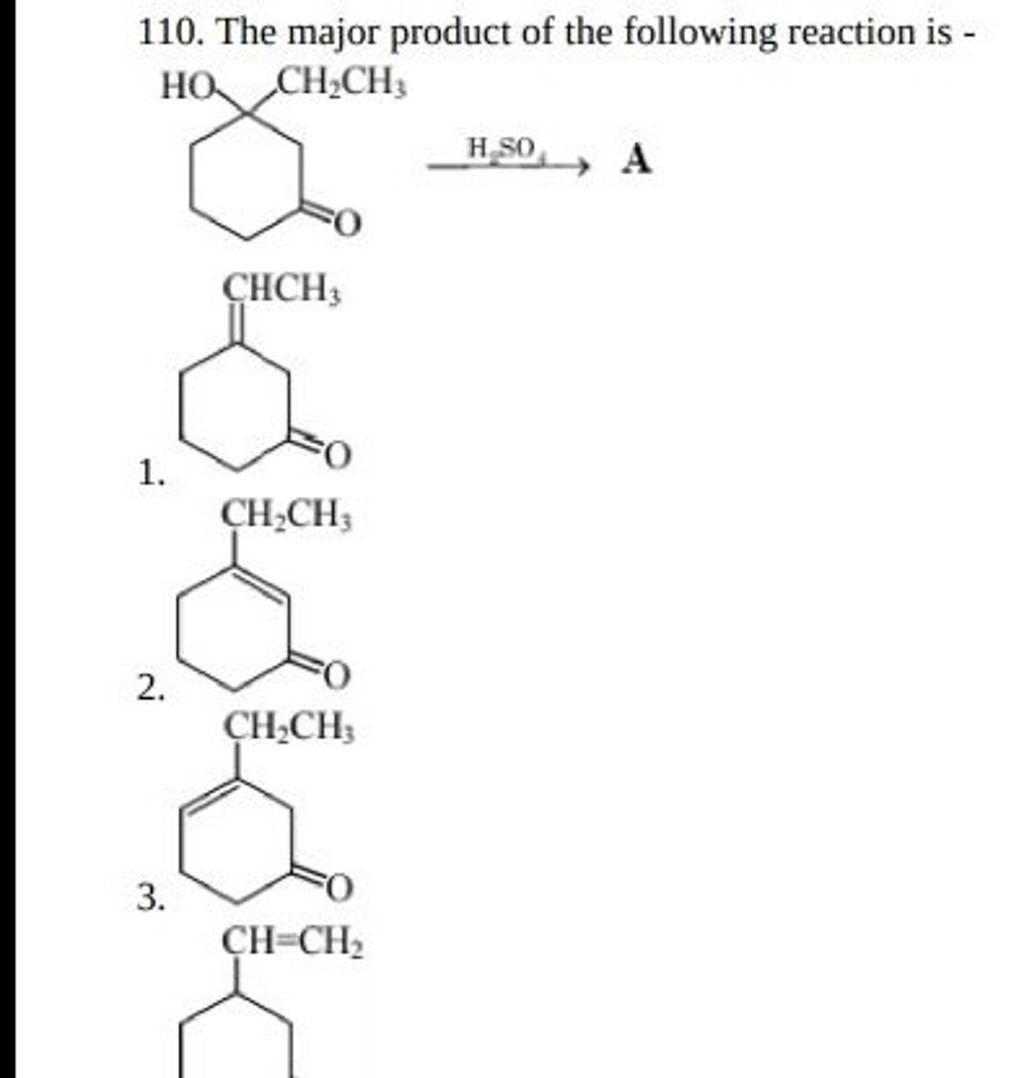 110 The Major Product Of The Following Reaction Is 1 2 3 Filo 3104