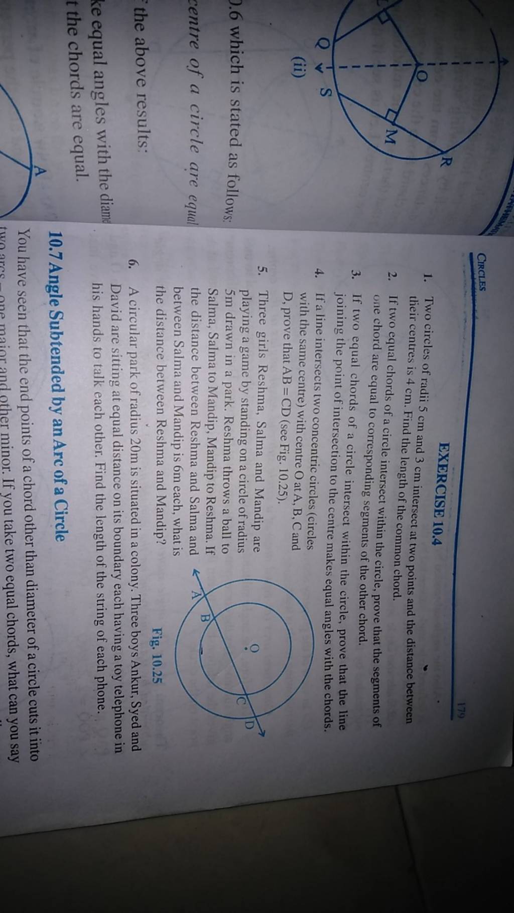 Circles Exercise 10.4