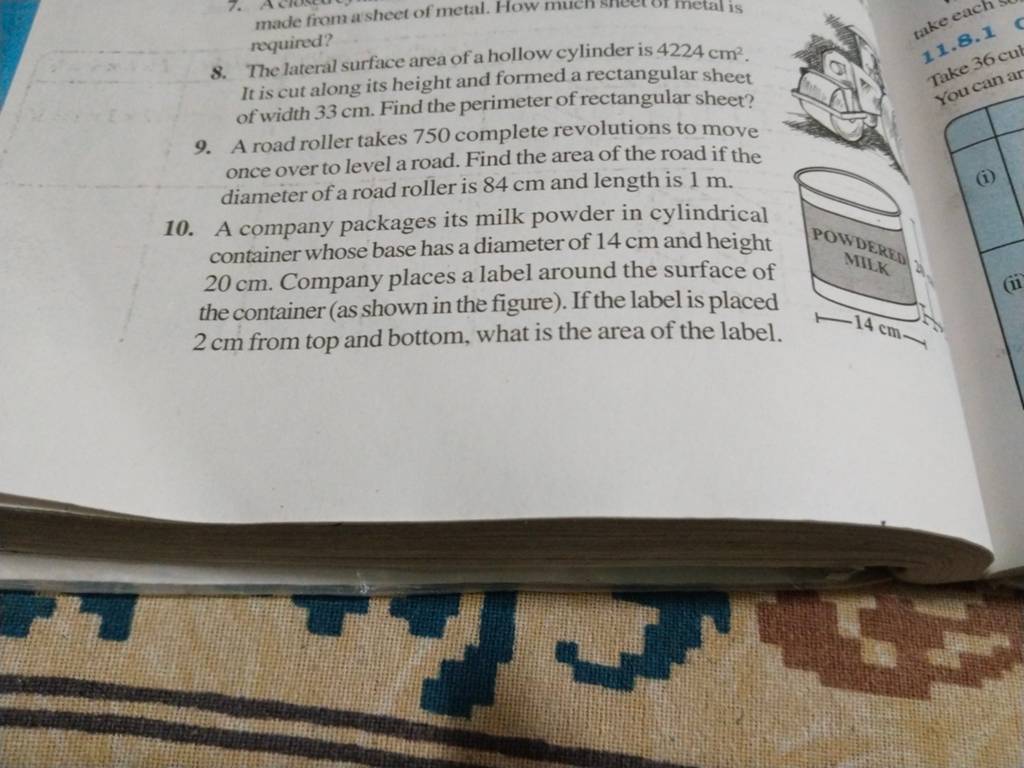 question-video-finding-the-total-surface-area-of-a-cylinder-in-a-real