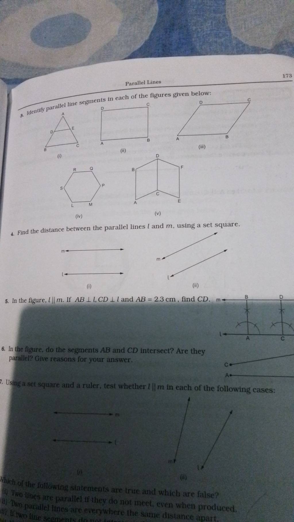Parallel Lines 9. Identify parallel line segments in each of the figures