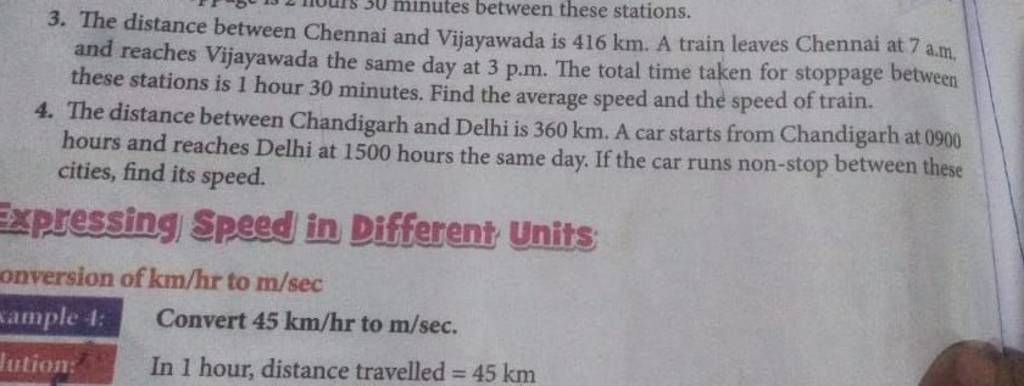 3. The Distance Between Chennai And Vijayawada Is 416 Km. A Train Leaves