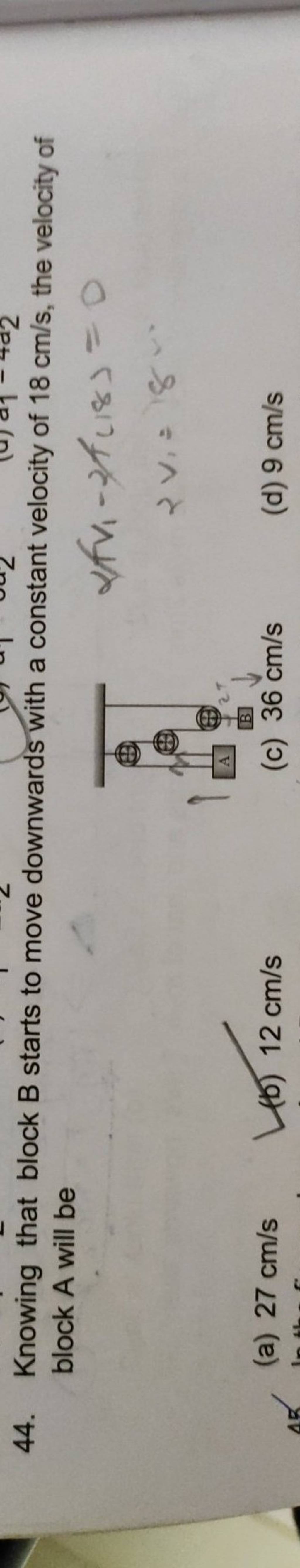 Knowing That Block B Starts To Move Downwards With A Constant Velocity Of..