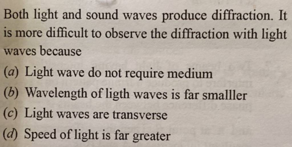 what diffracts more sound or light