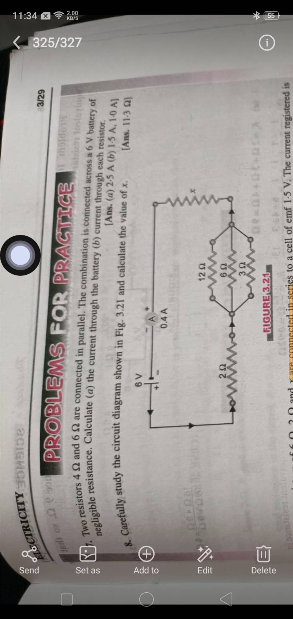 Two resistors 4Ω and 6Ω are connected in parallel. The combination is con..