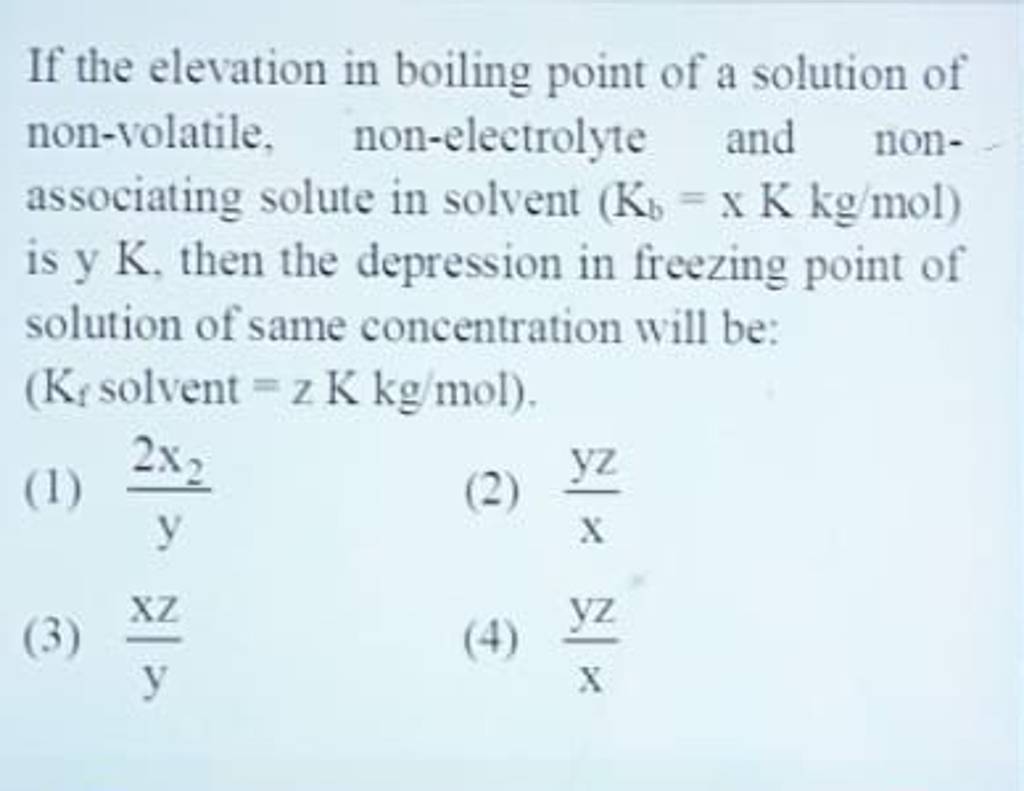 If the elevation in boiling point of a solution of nonvolatile, nonelec..