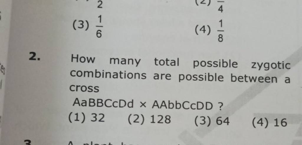 how-many-total-possible-zygotic-combinations-are-possible-between-a-cross