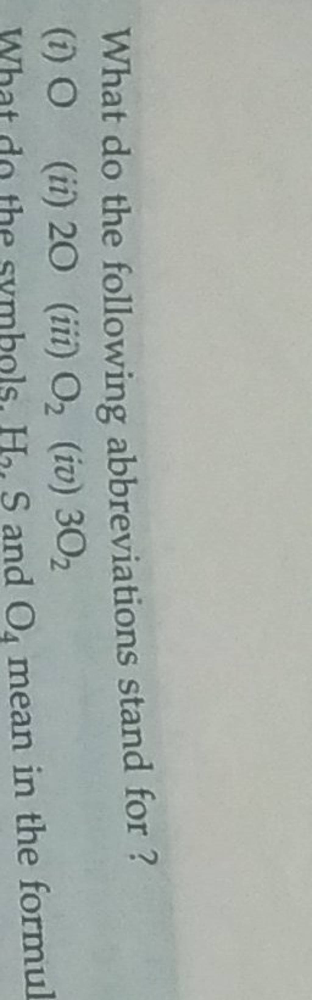 What Do The Following Abbreviations Stand For