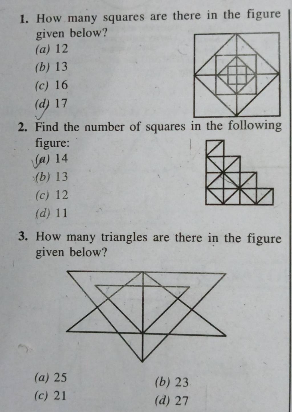 How many squares are there in the figure given below? | Filo