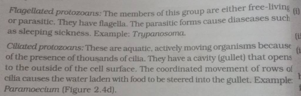 Flagellated protozoans: The members of this group are either free-living