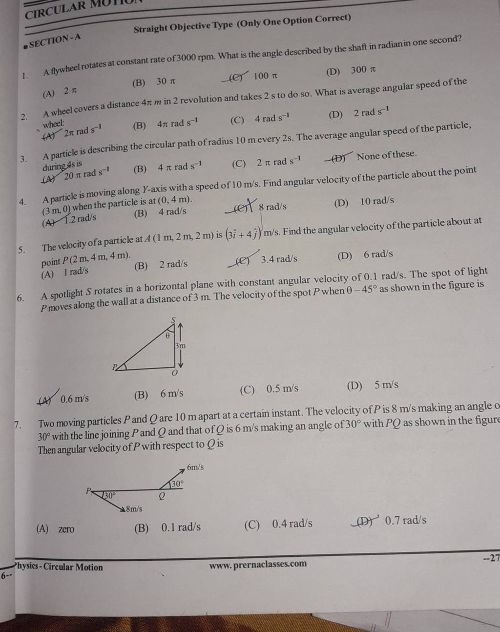 Two moving particles P and Q are 10 m apart at a certain instant. The vel..